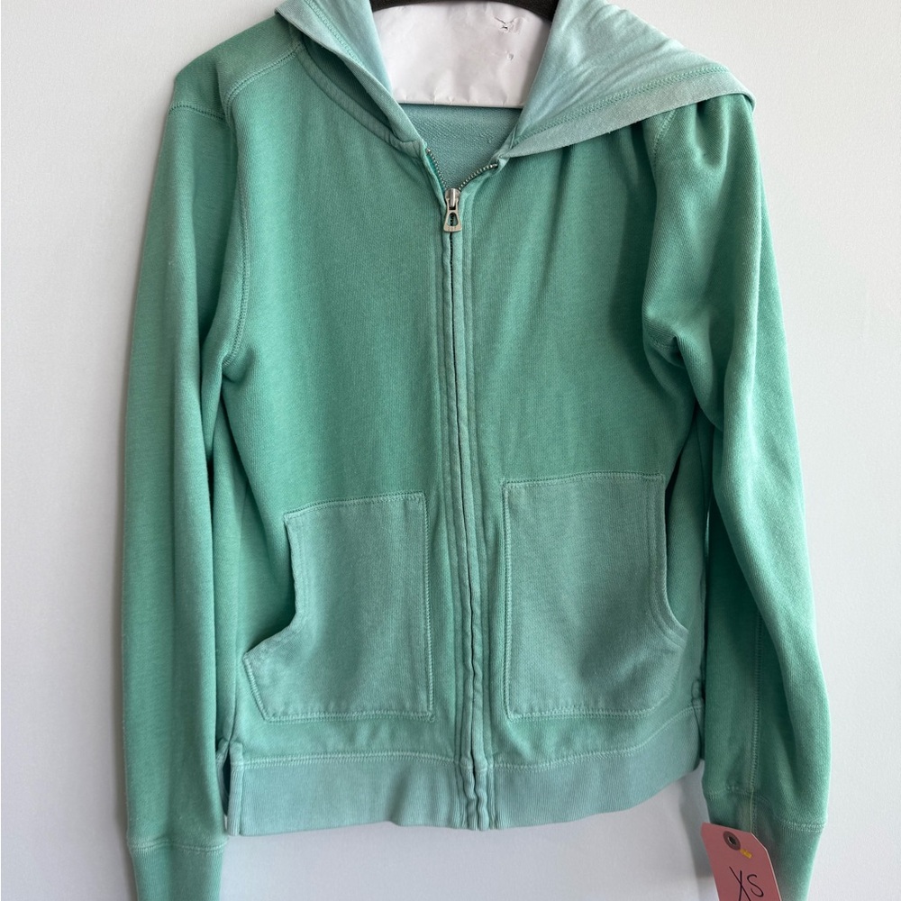 Gap 2017 Mint Green Zip Hoodie XS Soft Cotton Sweatshirt Casual Athleisure